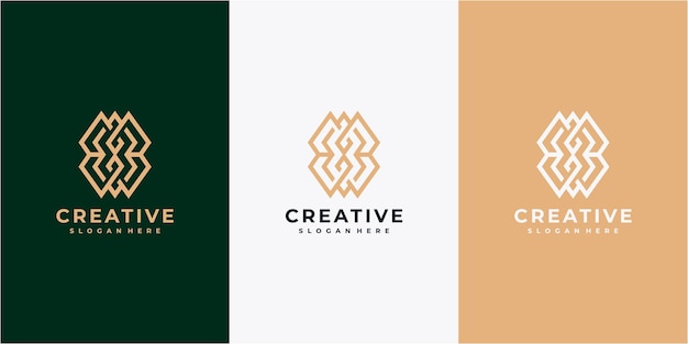 abstract line art logo design inspiration line art ornament logo design icon