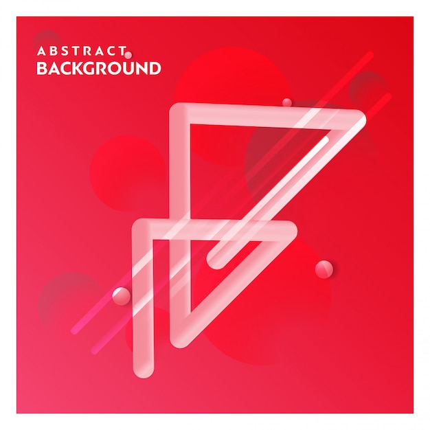 Abstract line background with red background vector