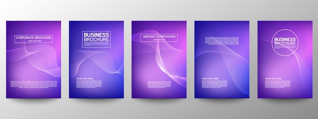 Abstract line pattern of poster design set