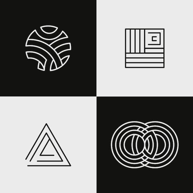 Abstract lineal logo collection