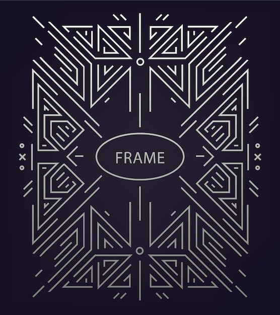 abstract linear geometric background, retro frame,  template.