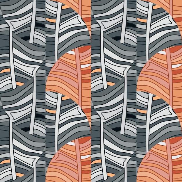 Abstract linear seamless pattern Outline waves tile endless wallpaper Vintage line ornament