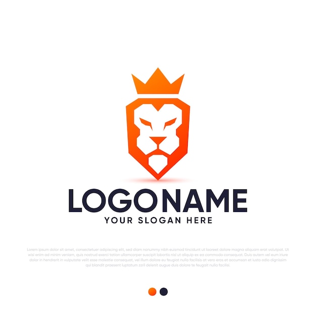 Abstract Lion logo design premium vector