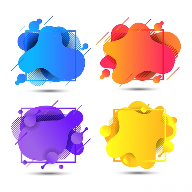 abstract liquid colorful banners set