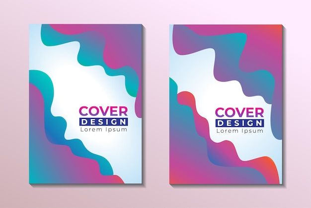 Abstract Liquid Cover Design Template with Editable Text Style Vibrant Multicolor Gradient