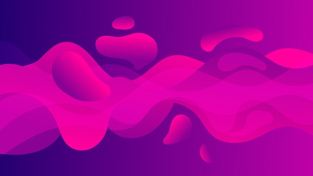 Abstract liquid gradients colors background design with memphis and geometric shape elements