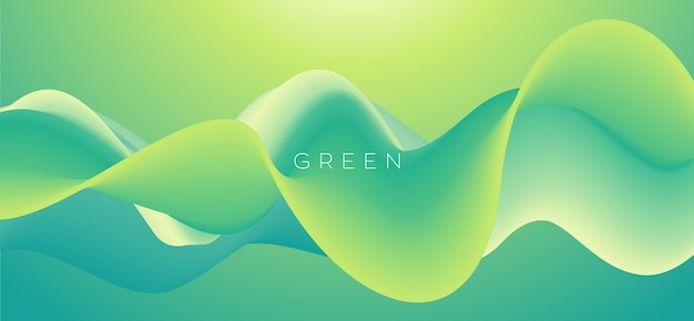 Abstract liquid green wave background