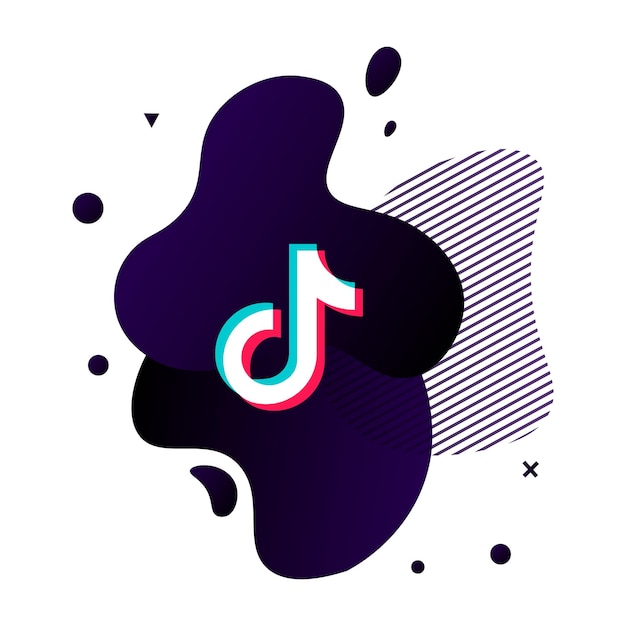 Vector abstract liquid with tiktok logo