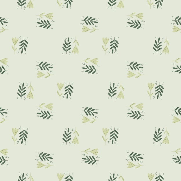 Abstract little botanic ornament seamless pattern on doodle style