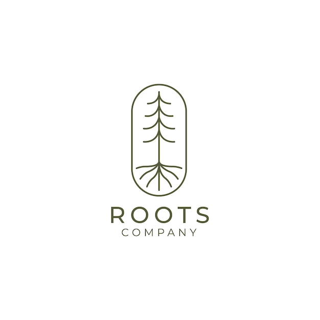 Abstract Living roots on white background vector logo design template