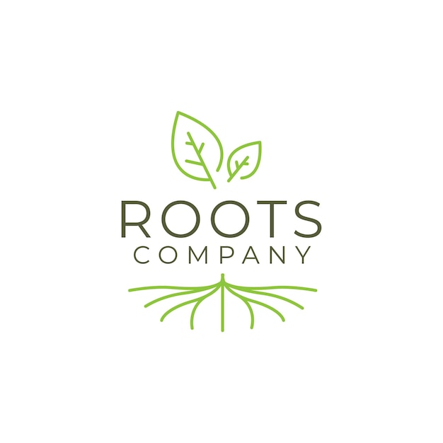 Abstract Living roots on white background vector logo design template