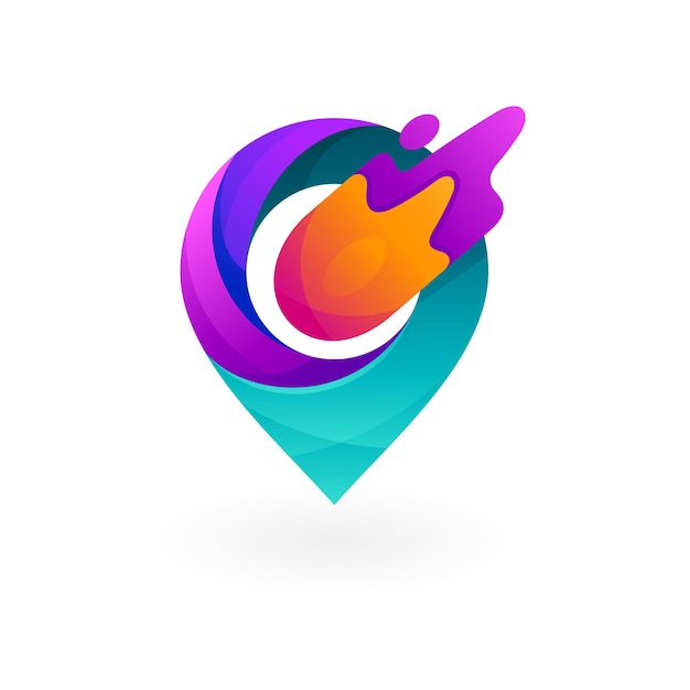 Abstract location logo and colorful design