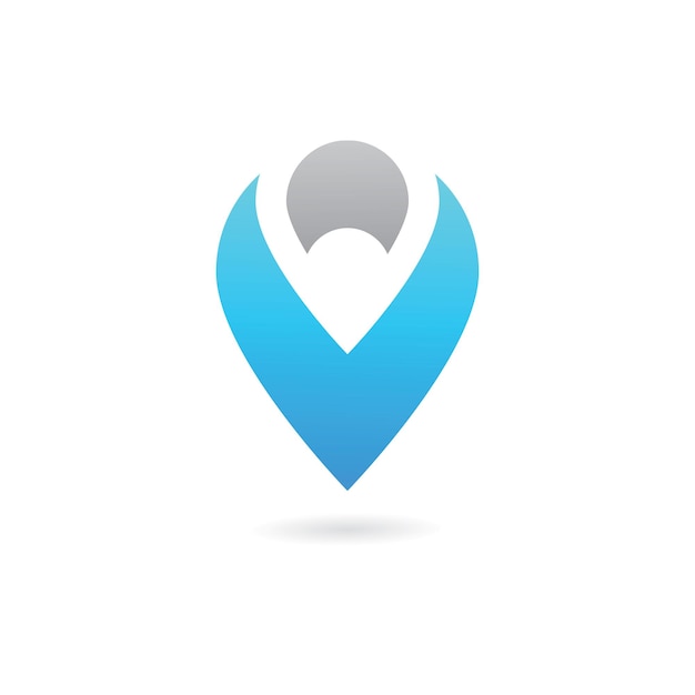 Abstract location pin logo icon design