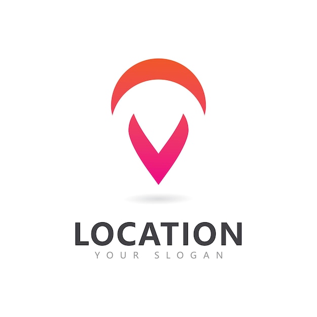 Abstract location pin logo icon design