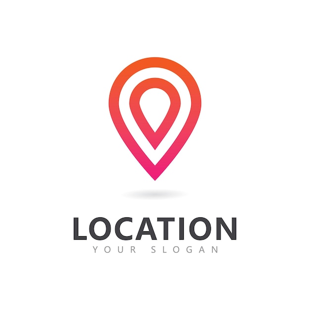 Abstract location pin logo icon design