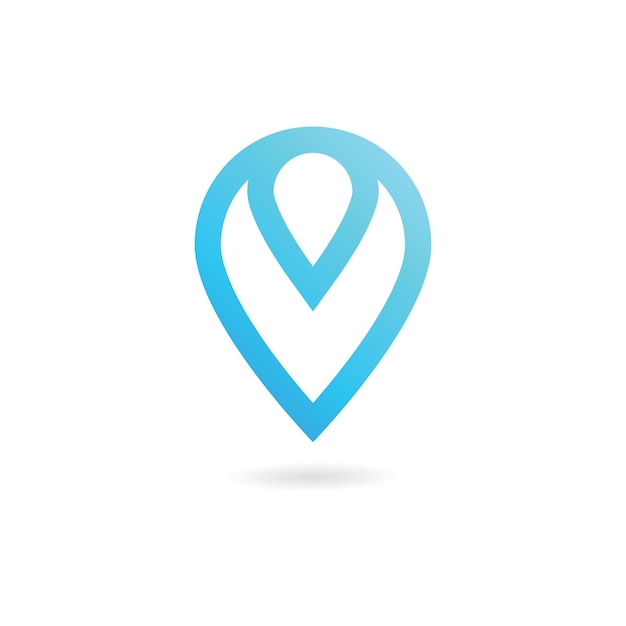 Abstract location pin logo icon design