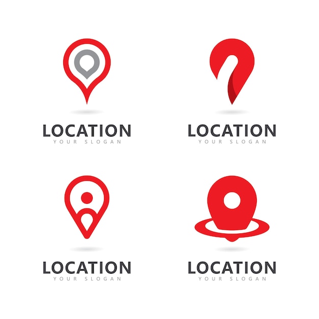 Abstract location pin logo icon design