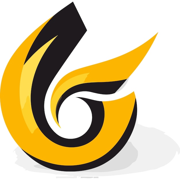 Vector abstract logo design featuring a stylized g with a dynamic yellow and black color scheme