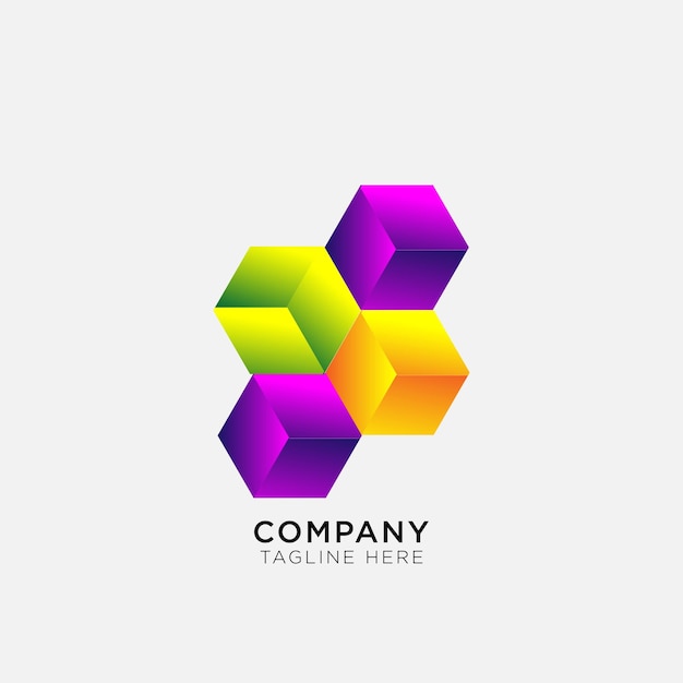 Abstract logo design with square shape