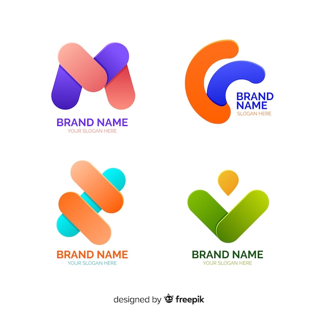 Vector abstract logo flat collection