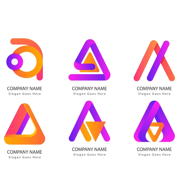 Abstract Logo And Icon Set Elements Collection Isolated On White Vector Flat Icons For Business