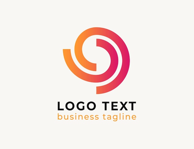 Abstract logo with orange circle