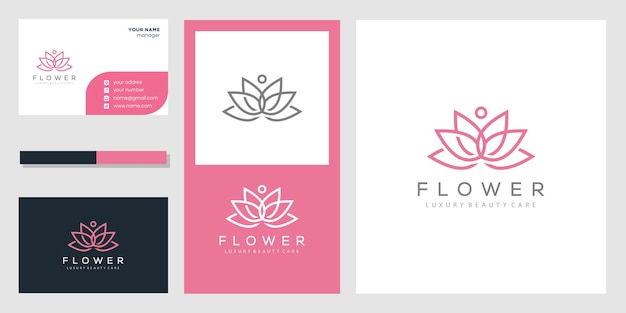 Abstract Lotus flower logo and business card  