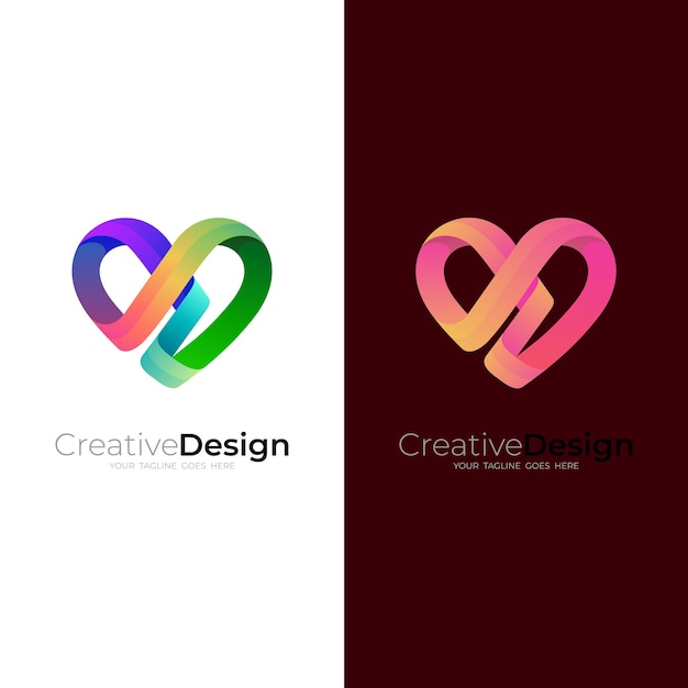 Abstract love logo with colorful design