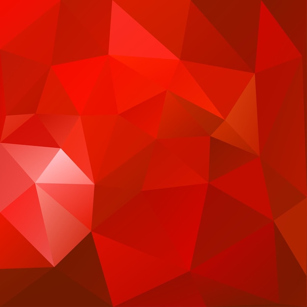 Abstract low poly background of triangles in red colors