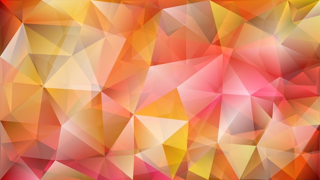 Abstract low polygonal background of two layers of triangles in red and yellow colors