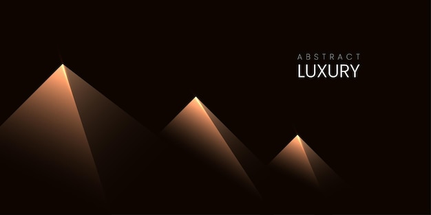 Abstract luxury background with golden glowing geometric shape for poster banner backdrop