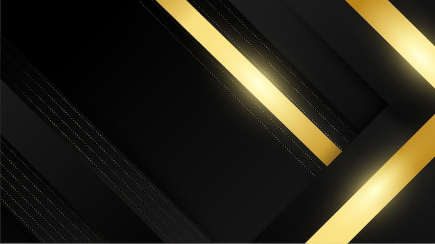 Abstract luxury black and gold background with geometric lines and shapes