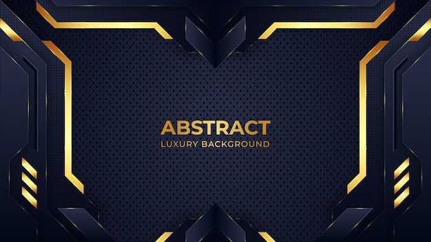 Abstract luxury dark background with golden lines