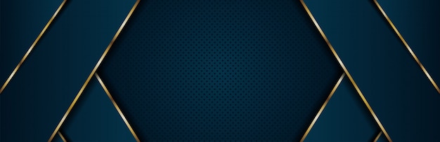 Abstract luxury dark blue background with golden line