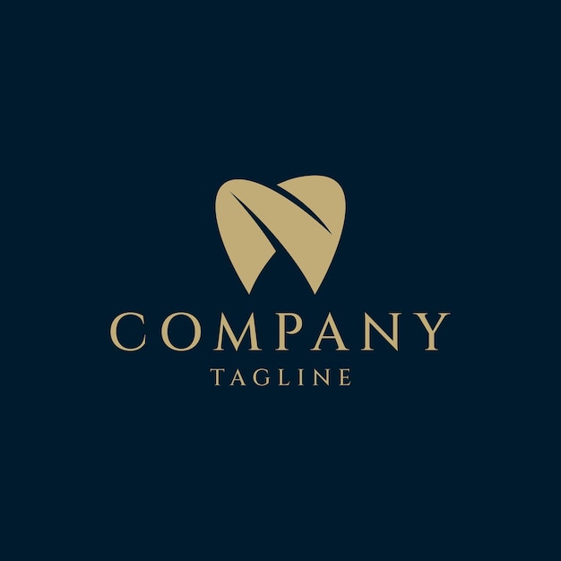 Abstract luxury dental logo icon design template