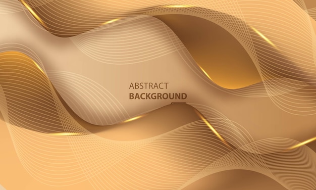 Abstract luxury golden lines background with glow effect