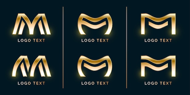 Abstract Luxury M logo Set