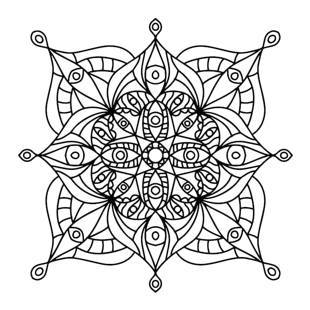 Abstract luxury mandala adult coloring page