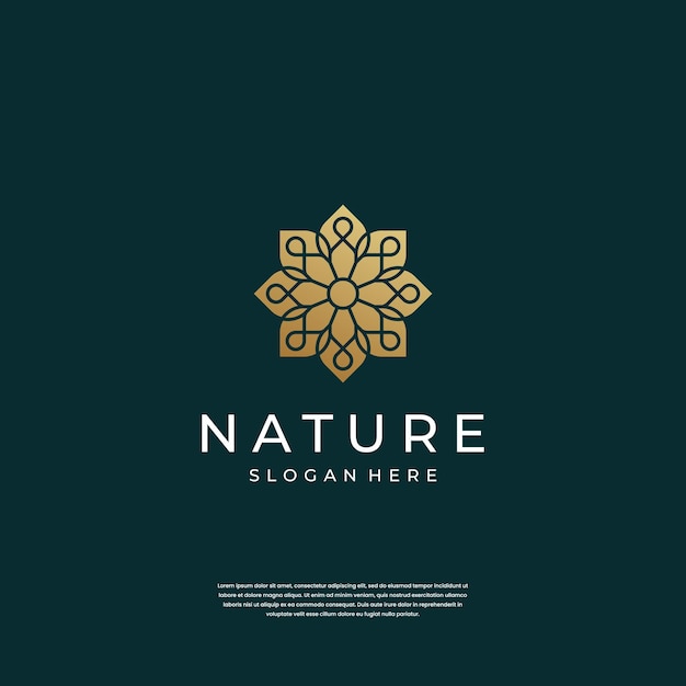 Abstract luxury ornament flower logo design inspiration