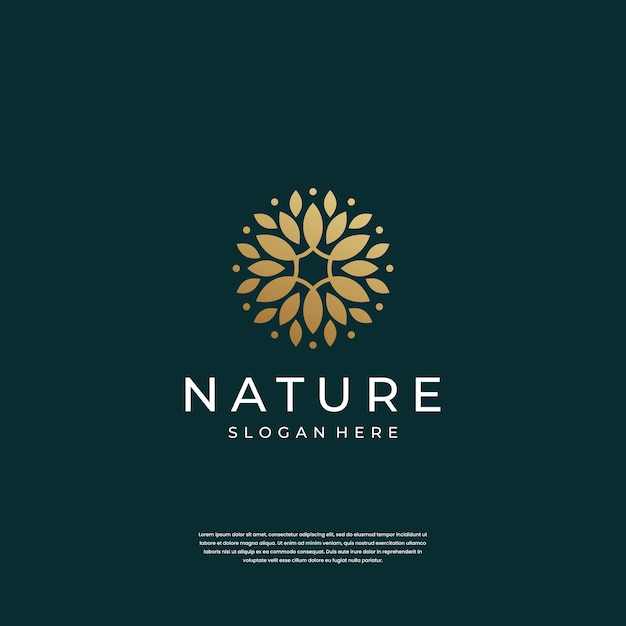 Abstract luxury ornament flower logo design inspiration