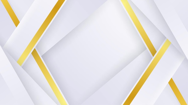 Abstract luxury white and gold shapes background