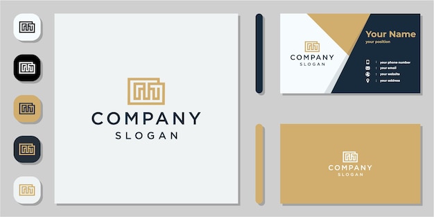 Abstract M logo and business card