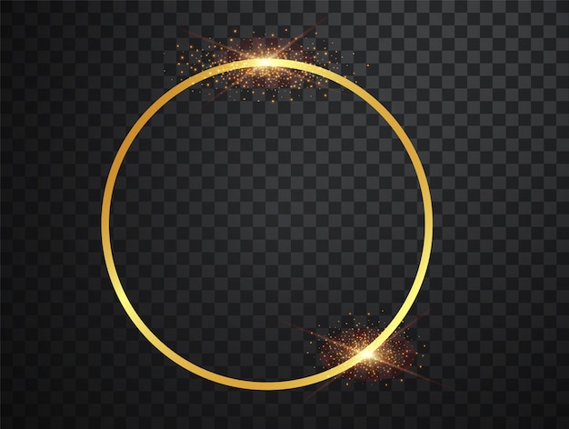 Abstract magical glowing golden circle