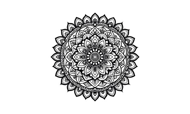 abstract mandala art outline circular basic design spiritual round vector element