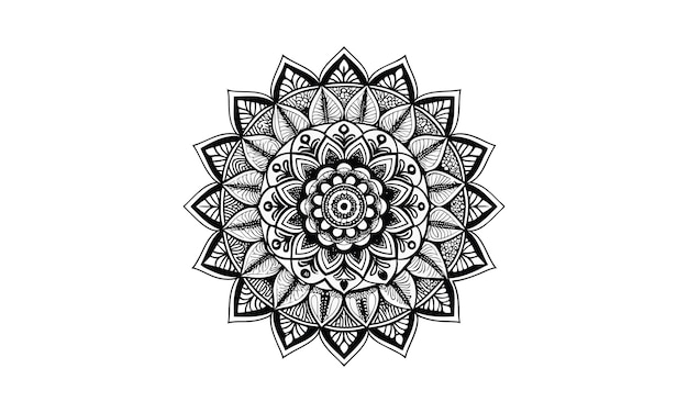 abstract mandala art outline circular basic design spiritual round vector element