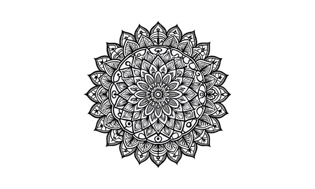 abstract mandala art outline circular basic design spiritual round vector element