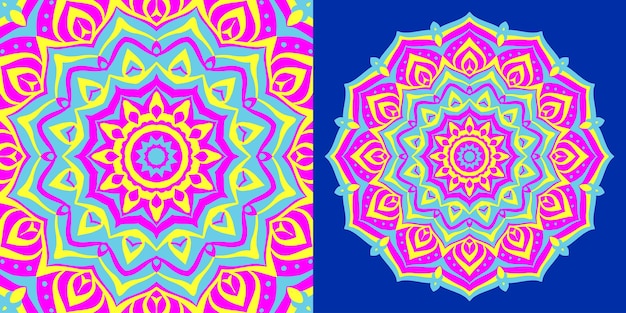 abstract mandala background psychedelic style round trippy vector design