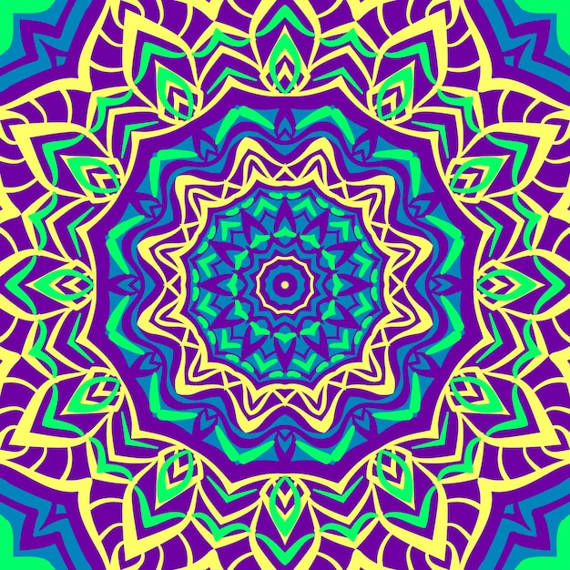 abstract mandala background psychedelic style round trippy vector design