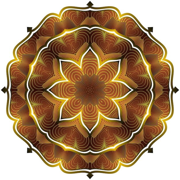 Abstract mandala textured golden brown color