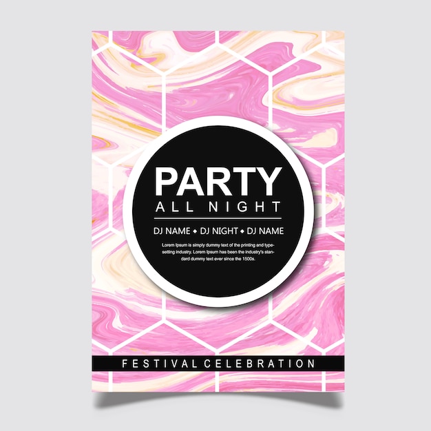 Abstract Marble Party Posters Designs